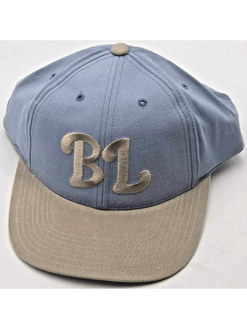 Vintage 1994 Bud Light BL Snapback Hat Blue Tan Anheuser Busch 100% Cotton